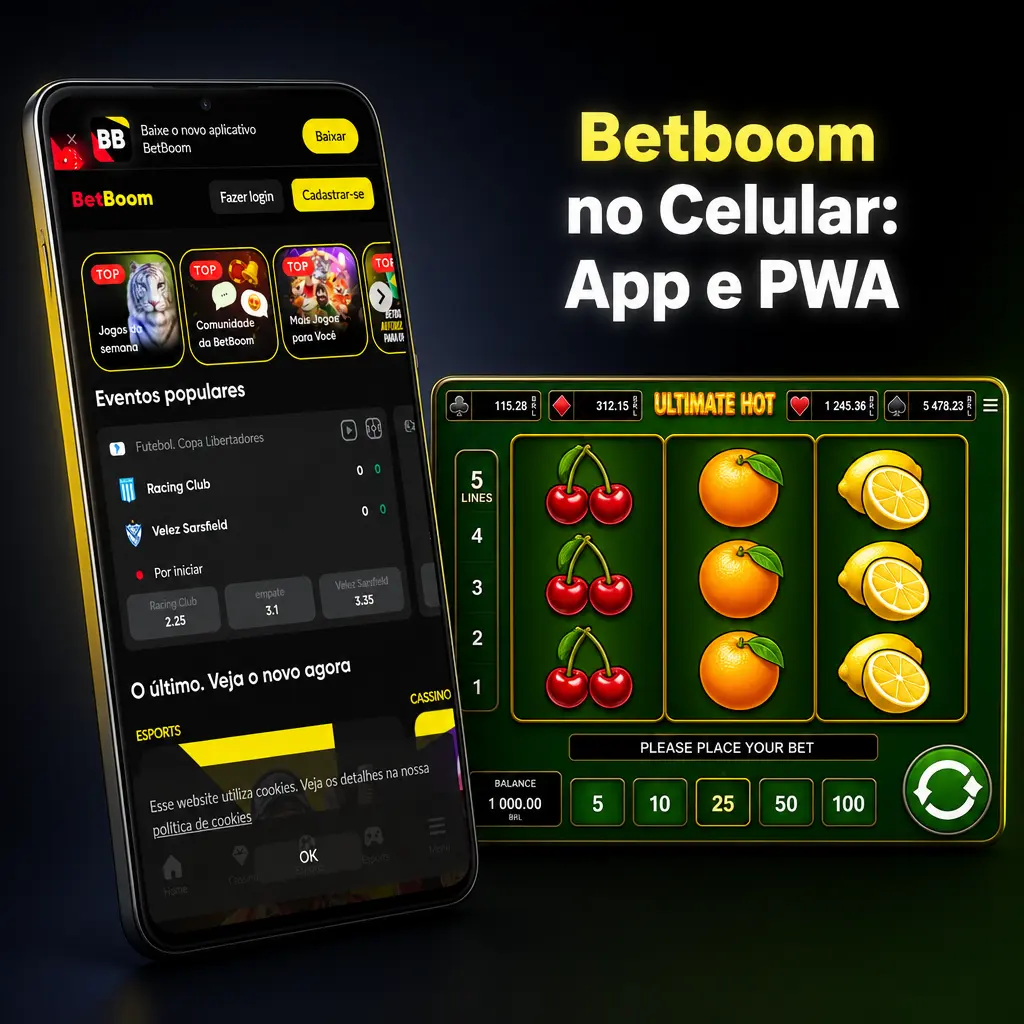 Betboom no celular: aplicativo PWA e navegador móvel