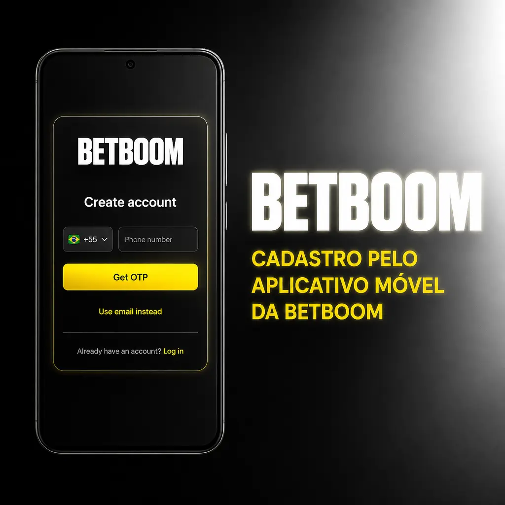 Cadastro pelo aplicativo móvel da Betboom no Android