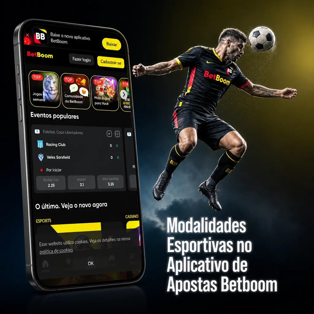 Modalidades esportivas disponíveis no aplicativo Betboom