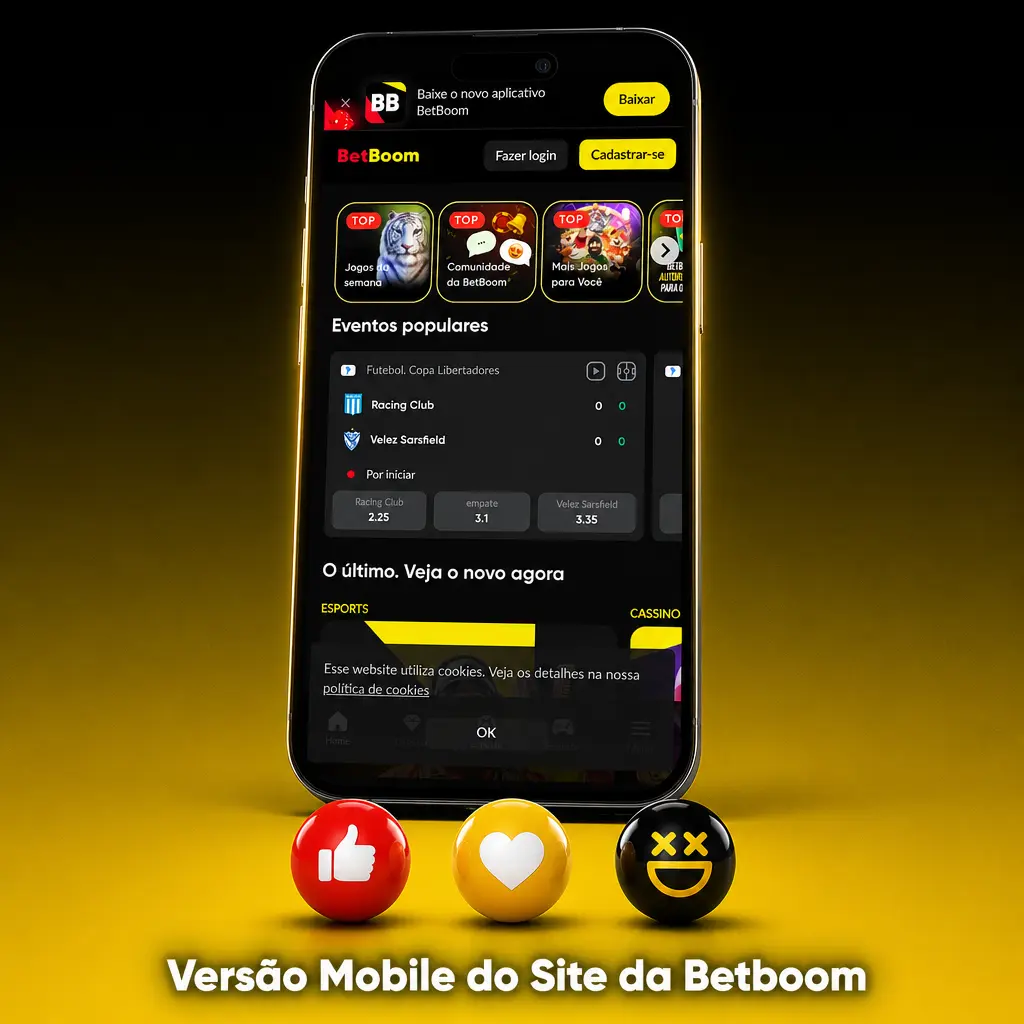 Versão Mobile do Site da Betboom